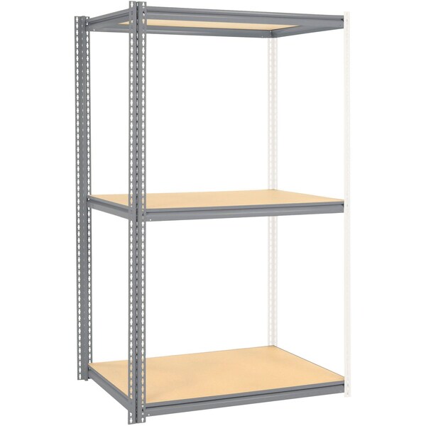 Global Industrial High Cap. Add-On Rack 48Wx48Dx84H 3 Levels Wood Deck 1500 Lb. Per Level GRY 581000GY - main